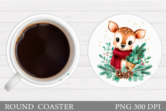 Christmas Deer Coaster Design. Christmas Coaster Sublimation Product Image 1