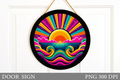 Sun Door Sign Sublimation. Sea Door Sign Design Product Image 1