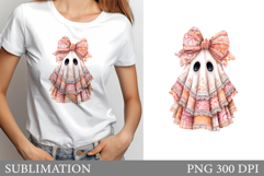Patchwork Ghost Sublimation. Cute Ghost T-Shirt Design Product Image 1