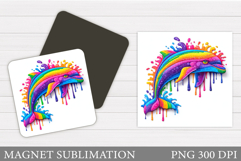 Dolphin Magnet Sublimation. Dolphin Sublimation Product Image 1