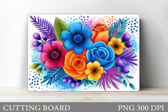 Floral Cutting Board Design. Flowers Cutting Board Product Image 1
