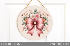 Floral Door Sign Sublimation. Flowers Door Sign Design Product Image 1