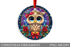 Christmas Owl Christmas Ornament. Christmas Owl Sublimation Product Image 1