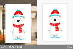 Polar Bear Garden Flag. Christmas Garden Flag Design Product Image 1