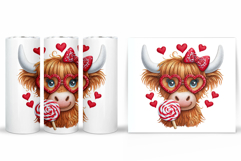 Valentines Cow Tumbler. Valentines Tumbler Sublimation Product Image 2