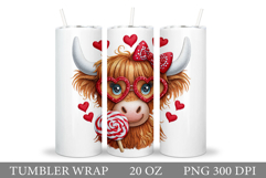 Valentines Cow Tumbler. Valentines Tumbler Sublimation Product Image 1