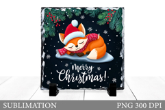 Christmas Fox Sublimation. Christmas Fox Slate Design Product Image 1