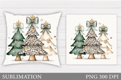 Christmas Tree Pillow. Merry Christmas Pillow Sublimation Product Image 1