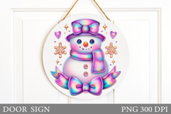 Christmas Snowman Door Sign. Christmas Door Sign Design Product Image 1