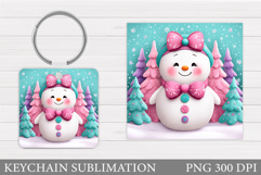 Christmas Snowman Keychain. Christmas Keychain Sublimation Product Image 1