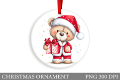 Cute Bear Christmas Ornament. Christmas Bear Sublimation Product Image 1