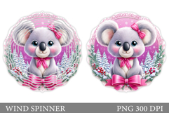 Christmas Koala Wind Spinner. Christmas Wind Spinner Design Product Image 1