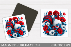 Rooster Magnet Design. Rooster Sublimation Product Image 1