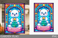 Polar Bear Garden Flag. Christmas Garden Flag Design Product Image 1