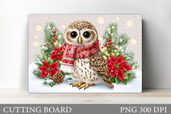 Christmas Owl Cutting Board. Christmas Cutting Board Product Image 1