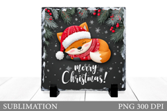 Christmas Fox Sublimation. Christmas Fox Slate Design Product Image 1