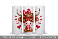 Valentines Cow Tumbler. Valentines Tumbler Sublimation Product Image 1