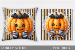 Cute Pumpkin Pillow Design. Cute Halloween Sublimation Product Image 1