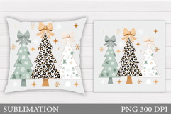 Christmas Tree Pillow. Merry Christmas Pillow Sublimation Product Image 1