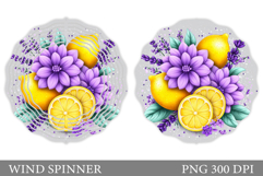 Lemons Wind Spinner Design. Lemons Sublimation Product Image 1