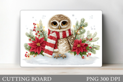 Christmas Owl Cutting Board. Christmas Cutting Board Product Image 1