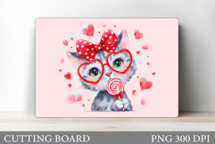 Valentines Cat Cutting Board. Valentines Cutting Board Product Image 1