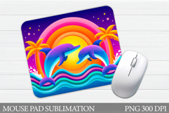 Dolphins Mouse Pad Design. Sea Mouse Pad Sublimation Product Image 1