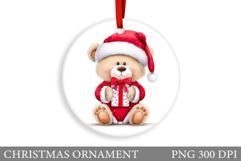 Cute Bear Christmas Ornament. Christmas Bear Sublimation Product Image 1