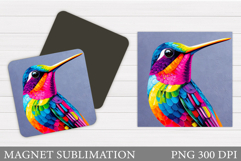 Hummingbird Magnet Design. Bird Magnet Sublimation Product Image 1