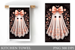 Cute Ghost Kitchen Towel. Cute Halloween Kitchen Towel Product Image 1