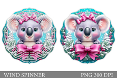 Christmas Koala Wind Spinner. Christmas Wind Spinner Design Product Image 1