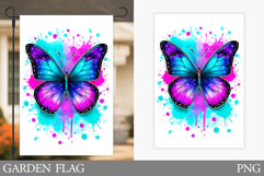 Butterfly Garden Flag Design. Summer Garden Flag Sublimation Product Image 1
