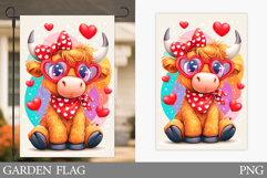 Valentines Cow Garden Flag. Valentines Garden Flag Design Product Image 1