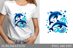 Dolphins T-Shirt Design. Dolphins Sublimation Product Image 1