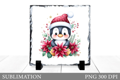 Christmas Penguin Slate Design. Cute Penguin Sublimation Product Image 1