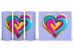 Heart Tumbler Sublimation. Valentines Tumbler Wrap Design Product Image 2