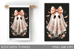 Cute Ghost Kitchen Towel. Halloween Kitchen Towel Design Product Image 1