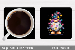 Christmas Gnome Coaster. Christmas Coaster Sublimation Product Image 1