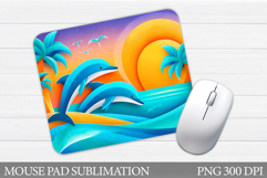 Dolphins Mouse Pad Design. Sea Mouse Pad Sublimation Product Image 1