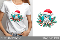Christmas Bird T-Shirt Design. Christmas Bird Sublimation Product Image 1