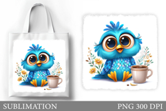 Cute Bird Tote Bag Design. Cute Bird Sublimation Product Image 1