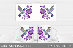 Hummingbird Mug Wrap Design. Hummingbird Sublimation Product Image 1