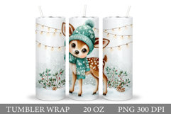 Christmas Deer Tumbler Design. Christmas Tumbler Sublimation Product Image 1