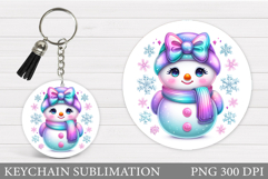 Christmas Snowman Keychain. Christmas Keychain Design Product Image 1