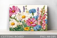 Wildflowers Cutting Board. Flowers Cutting Board Sublimation Product Image 1