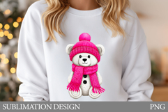 Cute Bear Sublimation. Christmas Bear T-Shirt Design Product Image 1