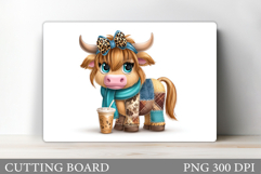 Patchwork Cow Cutting Board. Patchwork Cow Sublimation Product Image 1