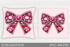 Christmas Bow Pillow Design. Christmas Pillow Sublimation Product Image 1
