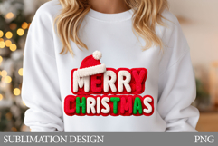 Crochet Merry Christmas T-Shirt. Christmas Sublimation Product Image 1