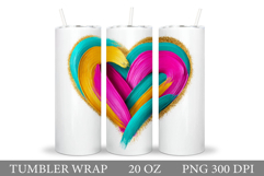 Heart Tumbler Sublimation. Valentines Tumbler Wrap Design Product Image 1